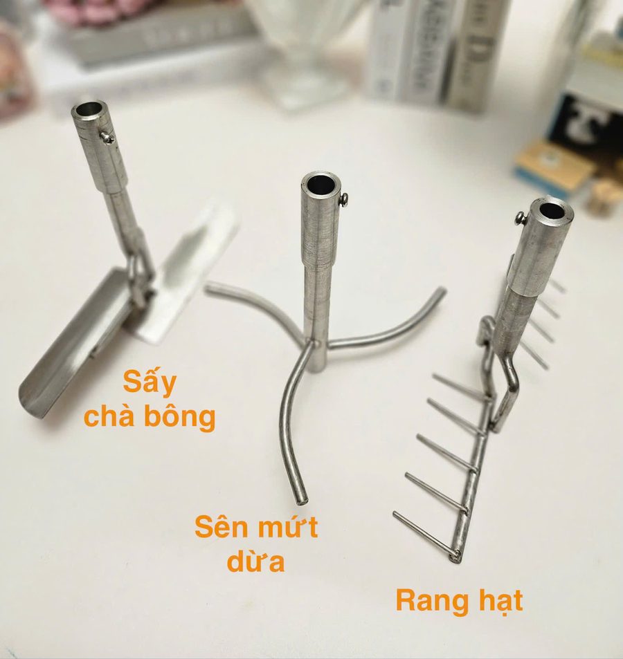 3 loại trục thay của nồi POCO: sấy chà bông, sên mứt dừa, rang hạt